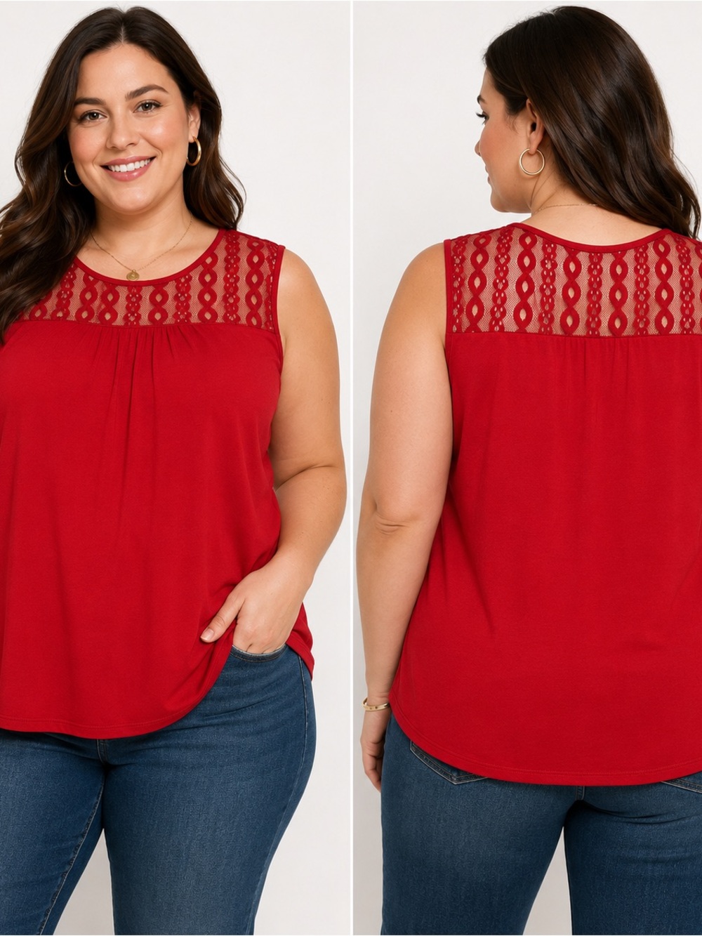 Women's Cottage Chic Sleeveless Tunic Size 1X Boho Lite Feminine Classic Layer